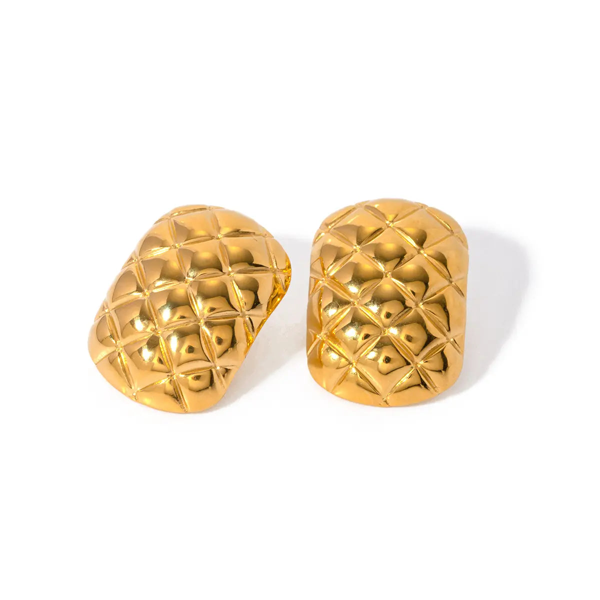 Golden Quilted Studs