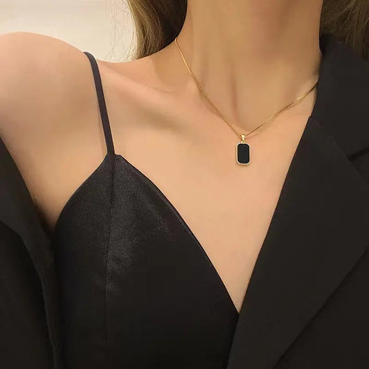 Noir Tag Necklace