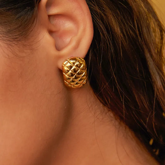 Golden Quilted Studs