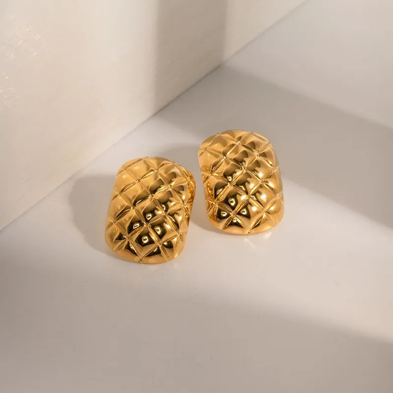 Golden Quilted Studs