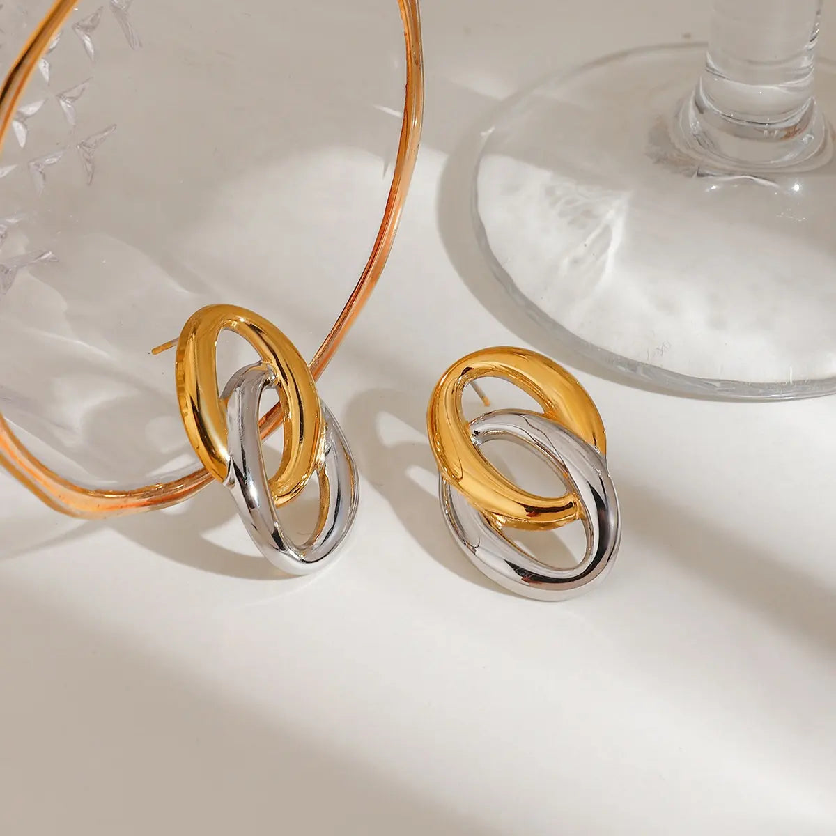 Dual Tone Harmony Earrings