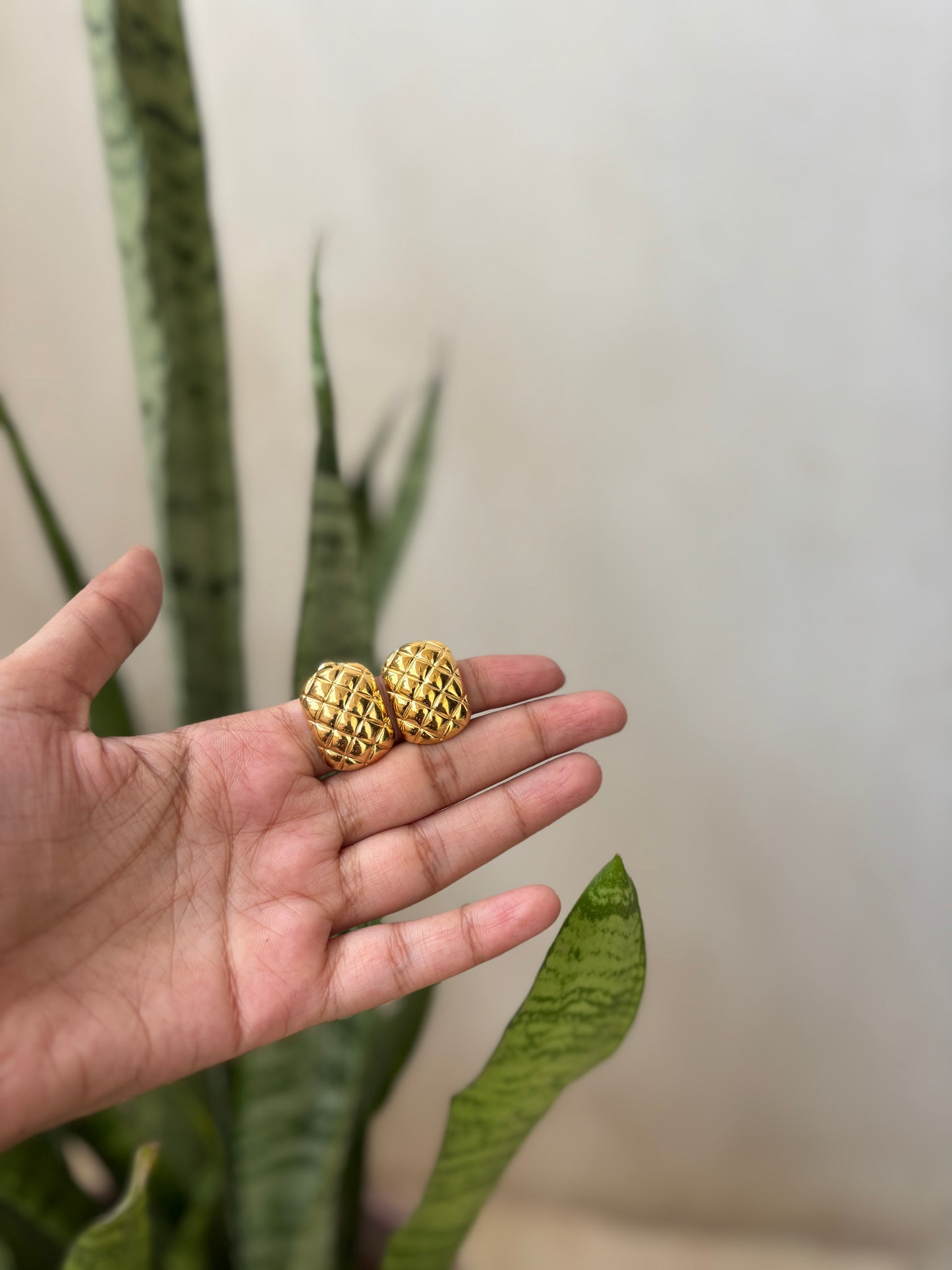 Golden Quilted Studs