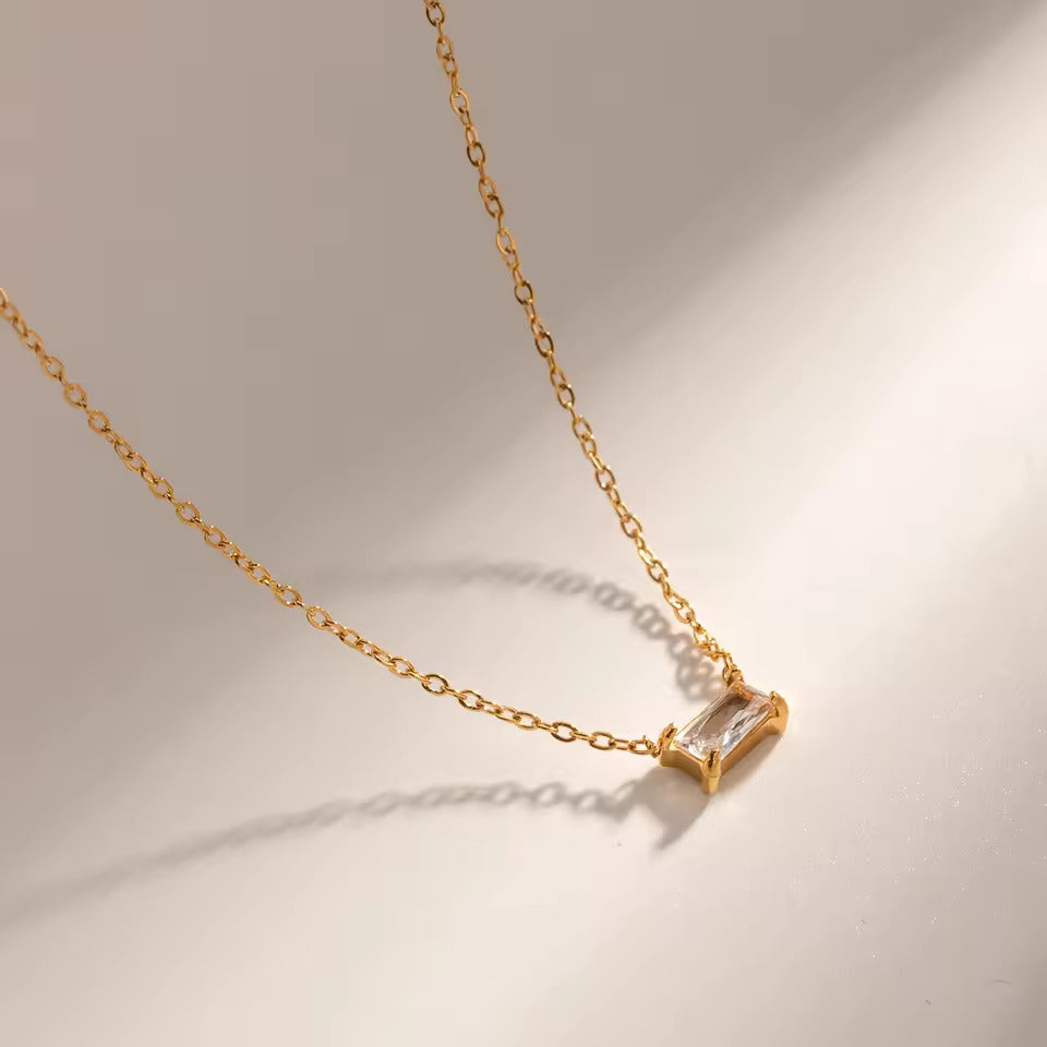 Emerald-Cut Solitaire Necklace