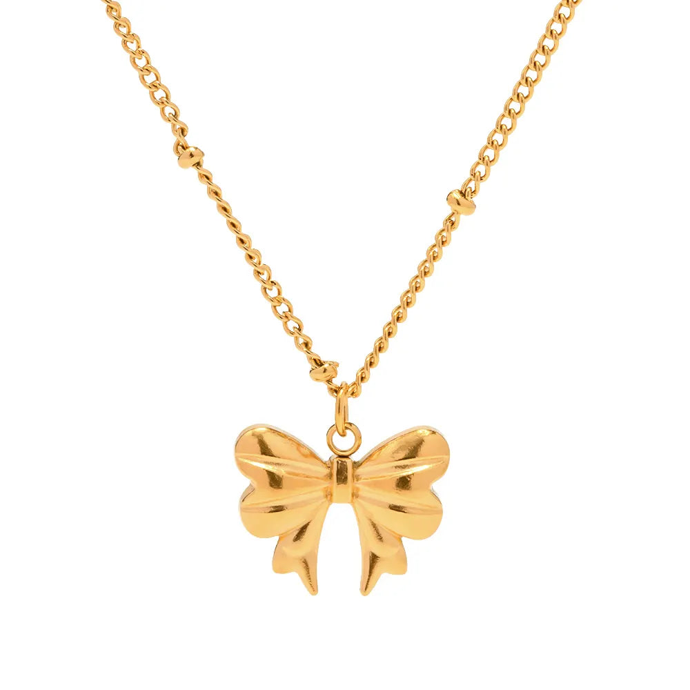 Tiny Bow Charm Necklace