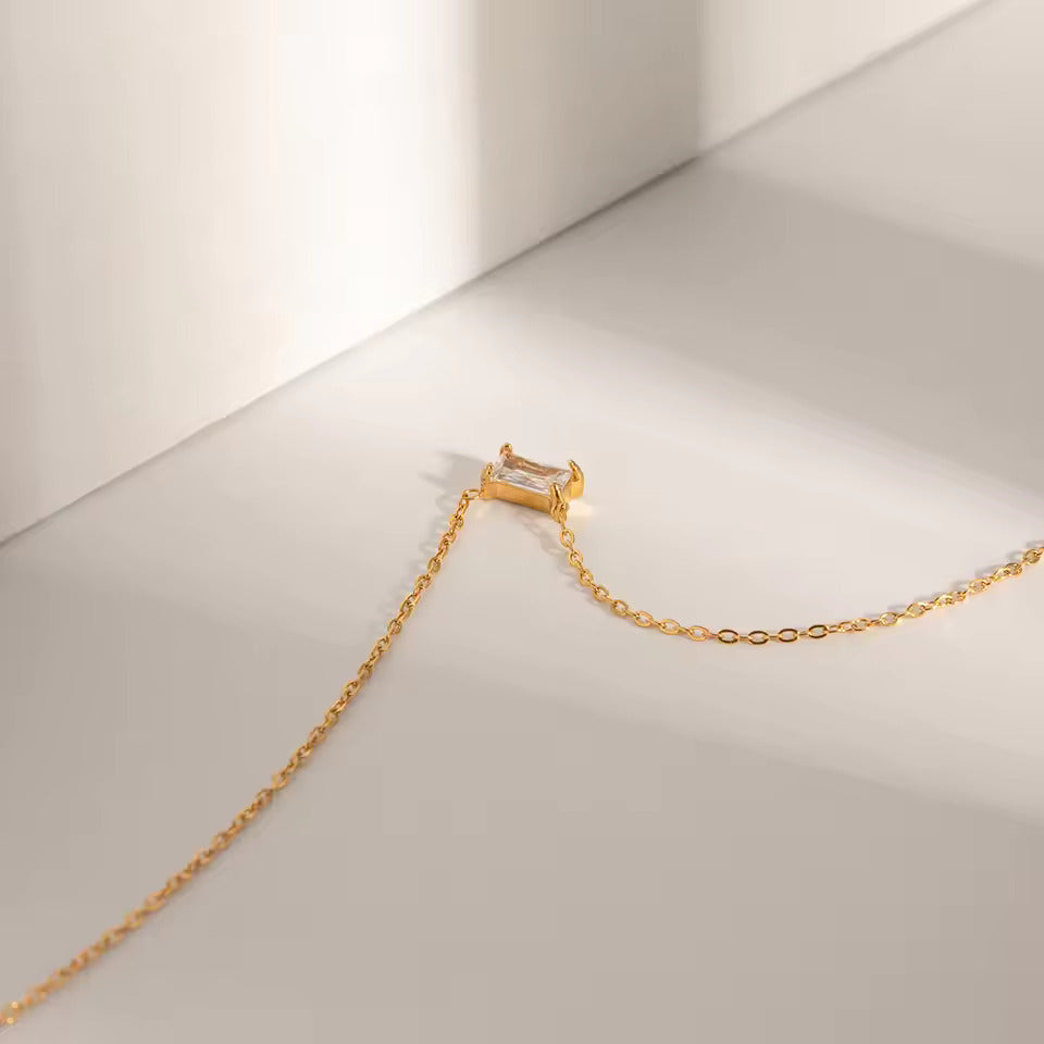 Emerald-Cut Solitaire Necklace