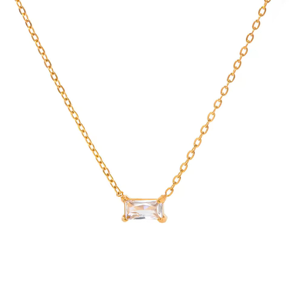 Emerald-Cut Solitaire Necklace