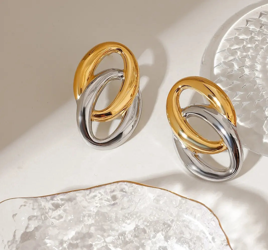 Dual Tone Harmony Earrings