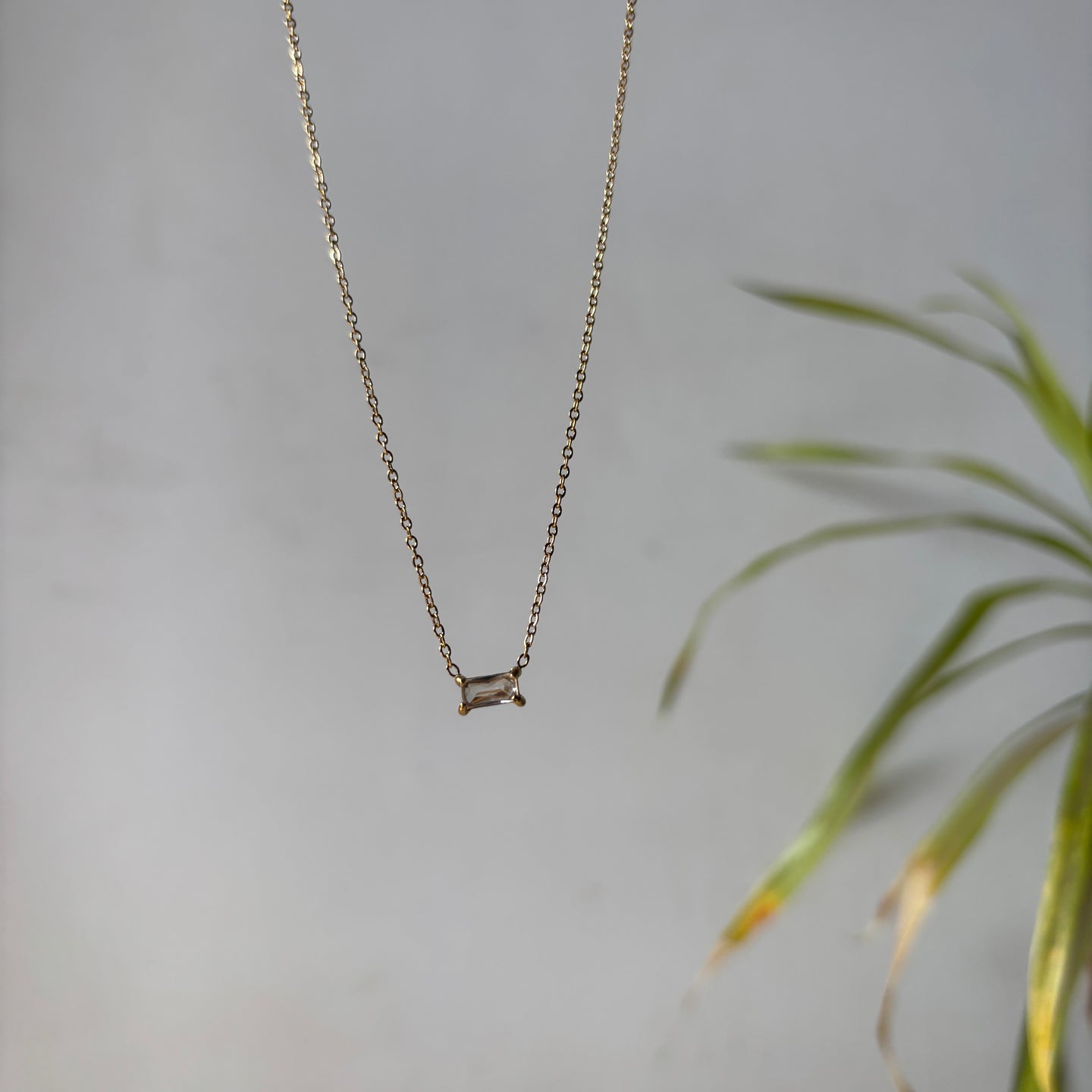 Emerald-Cut Solitaire Necklace